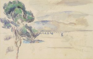 高架橋と松のあるアークバレー 作： Paul Cézanne